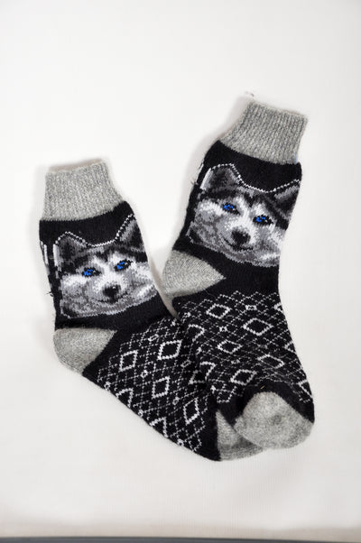 Men’s Wool Socks – Black Husky | UK 6.5–10.5